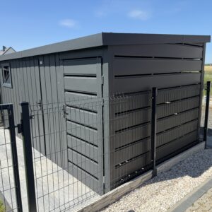 Domek narzędziowy 385x260 +wiatka śmietnikowa 125