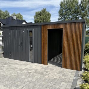 Domek narzędziowy 320x250+ drewutnia 200x350