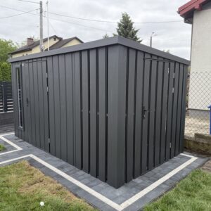 Domek narzędziowy z wiatką śmietnikową 400x220